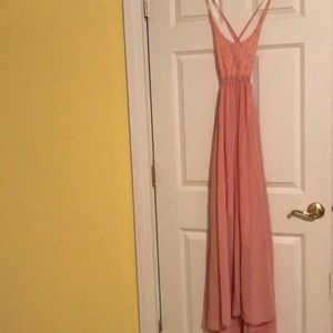 Pink open back dress